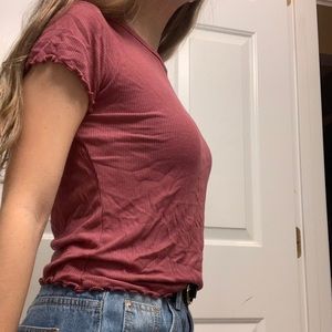 Very Cute Simple Lettuce Hem Top